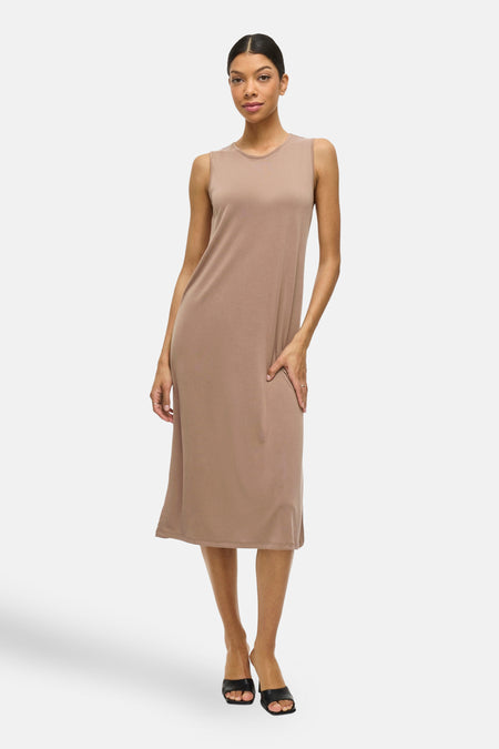 VIMODALA O-NECK S/L DRESS - NOOS