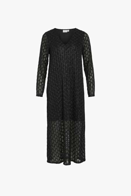 VIZALMA V-NECK L/S MIDI DRESS/R