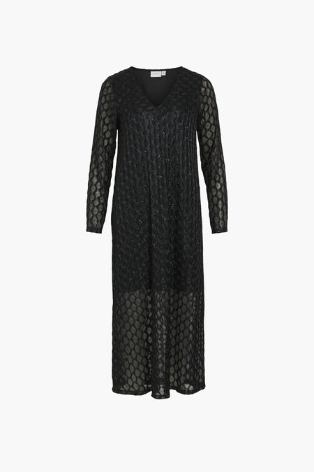 VIZALMA V-NECK L/S MIDI DRESS/R
