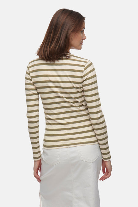 VIAMELIE O-NECK L/S TOP/PB
