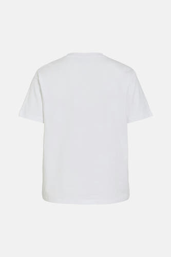 T-shirt blanc à manches courtes de VILA®, uni et sans autres détails, vu de l'arrière.
