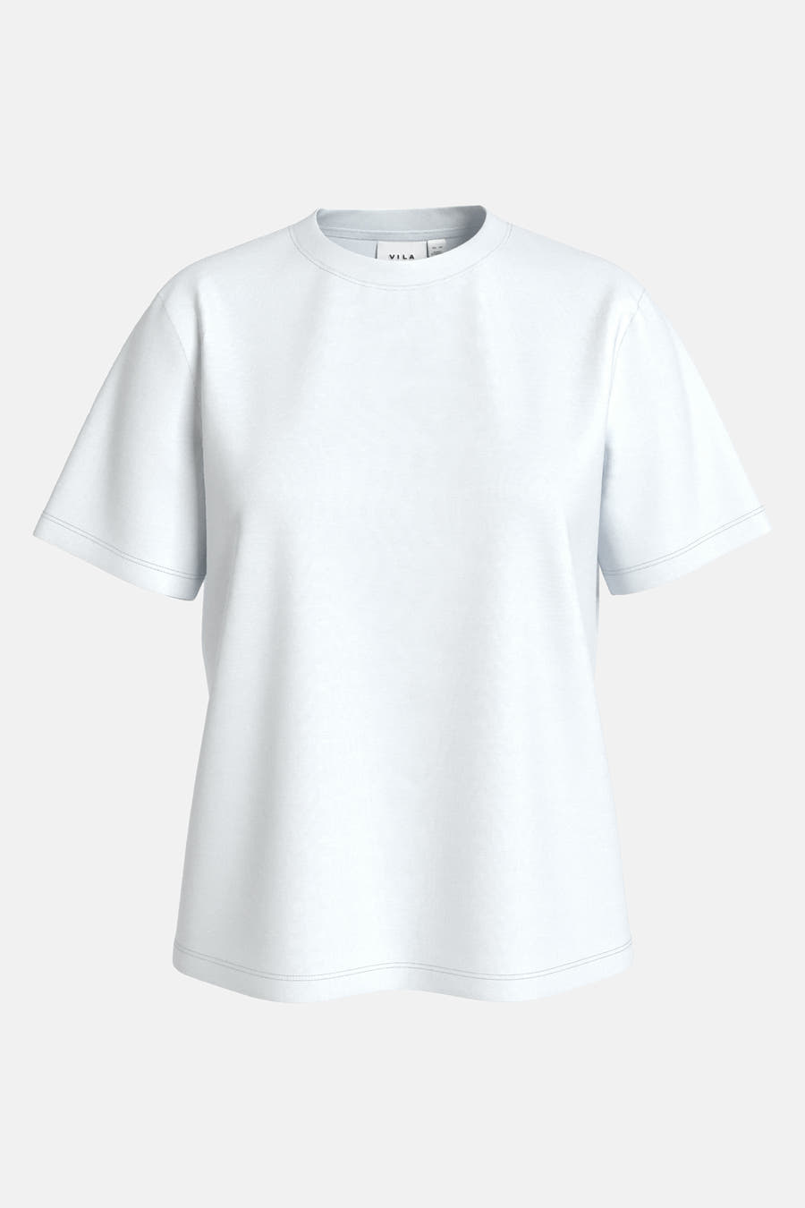 T-shirt blanc à manches courtes de VILA, avec une finition simple et lisse et un col rond.