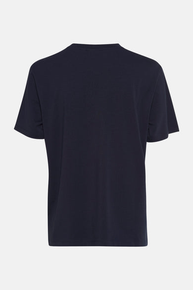 Blauw T-shirt met korte mouwen van VILA, effen achterkant, casual stijl.

