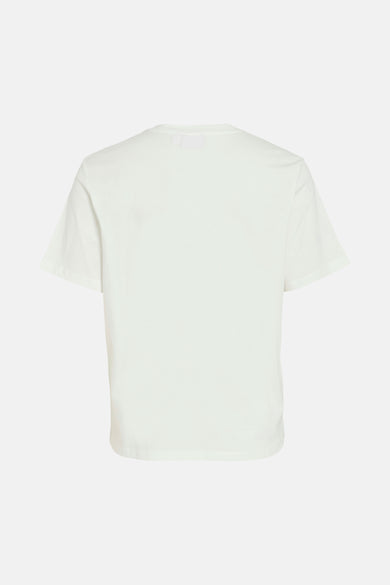 Wit T-shirt met korte mouwen van VILA®, effen kleur en ronde halslijn, achteraanzicht.