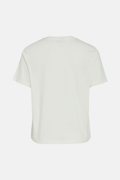 Wit T-shirt met korte mouwen van VILA®, achterkant weergegeven, effen kleur.