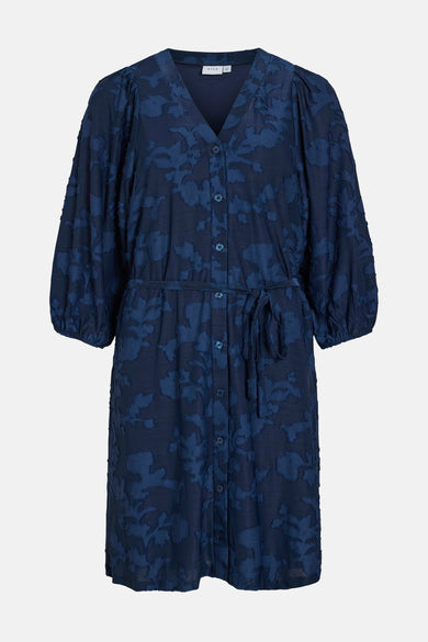 VIHARMONIA V-NECK 3/4 SHIRT DRESS