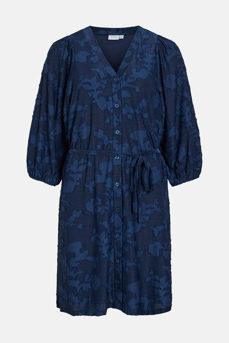 VIHARMONIA V-NECK 3/4 SHIRT DRESS