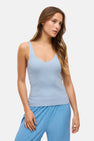 VIWENNIE V-NECK RIB KNIT S/L TOP - NOOS