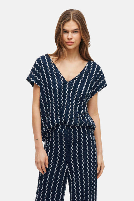 Blouse à manches courtes - bleu