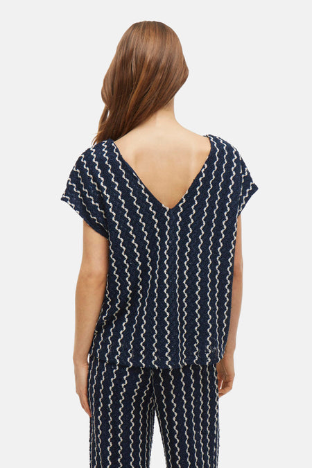 Blouse à manches courtes - bleu