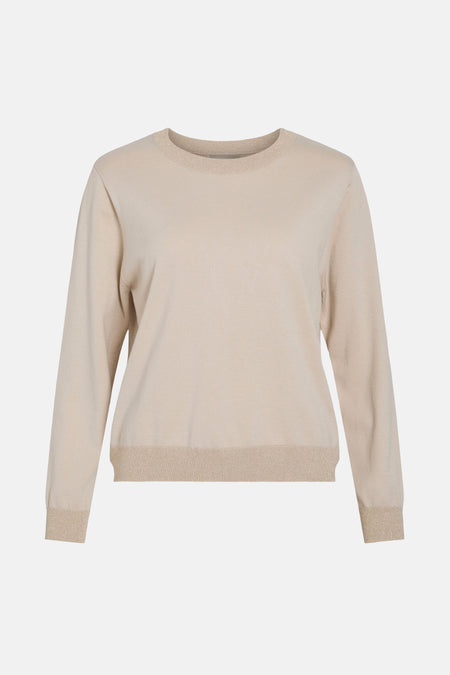 VIFLOE L/S DETAIL GLITTER KNIT TOP/R
