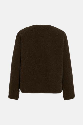 Manteau brun de VILA® avec une douce texture cotonneuse, vu de derrière.