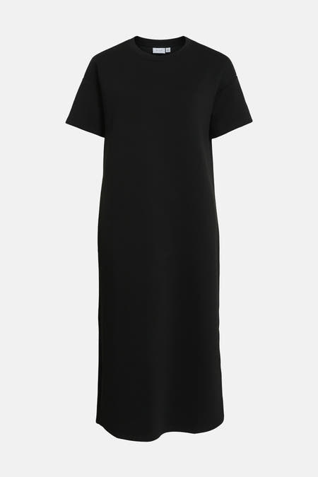 Robe noire à manches courtes de VILA®, couleur unie.