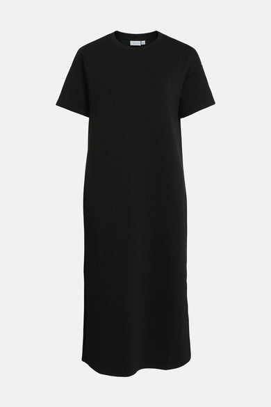 VISIFFI O-NECK S/S MIDI DRESS/PB