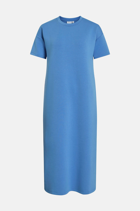 VISIFFI O-NECK S/S MIDI DRESS/PB