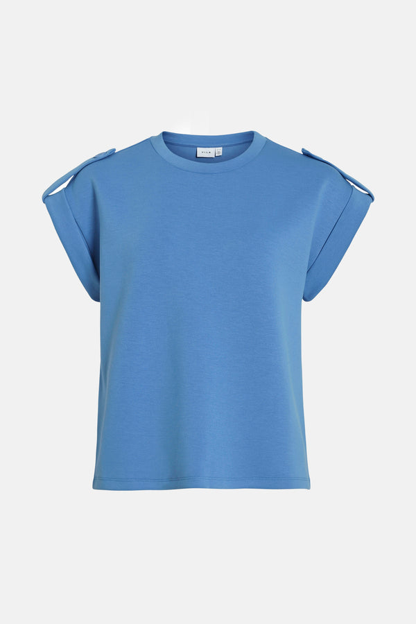 Top uni manche courte Bleu - VILA®