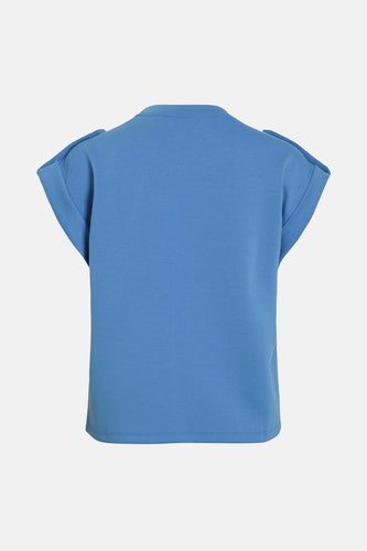 VISIFFI O-NECK CAP SLEEVE TOP/PB