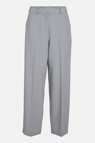 Grijze damesbroek, rechte pijpen.