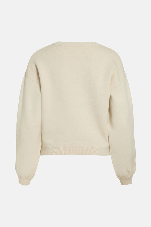 Pull col O Beige - VILA®