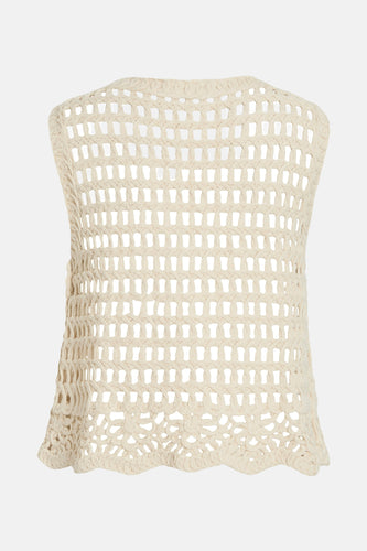 Gebroken witte gehaakte top.