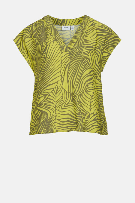 VIALINIA CAI V-NECK S/S TOP/R