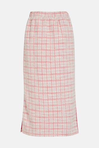 Robe rose de VILA avec motif à carreaux et ceinture élastique.