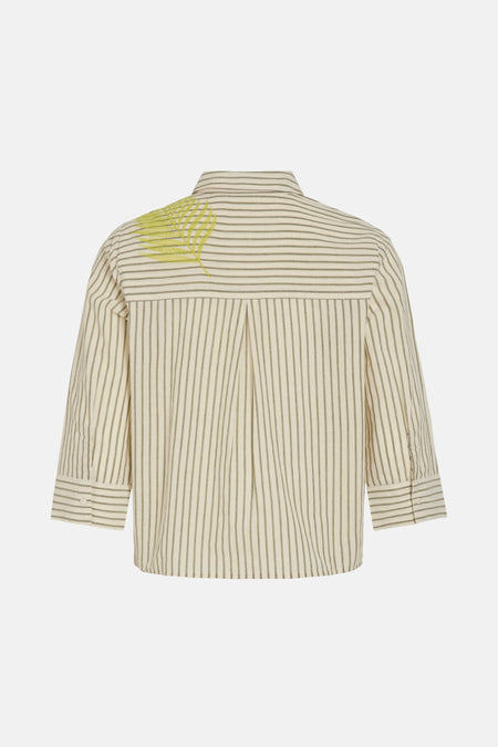 VIZAZ O-NECK 3/4 STRIPE SHIRT