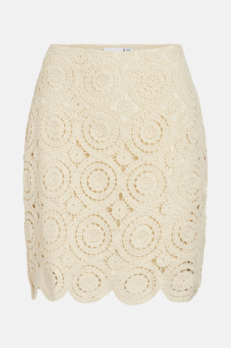 Ivoorwit gehaakt rokje.