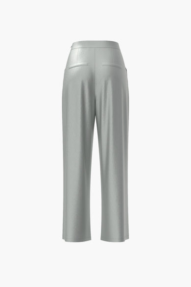 Pantalon argenté de VILA® avec des jambes droites et des détails subtils.