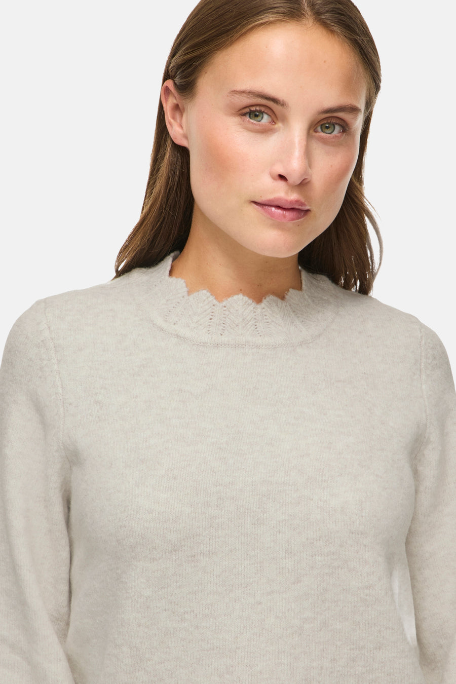 Pull col O Écru - VILA®
