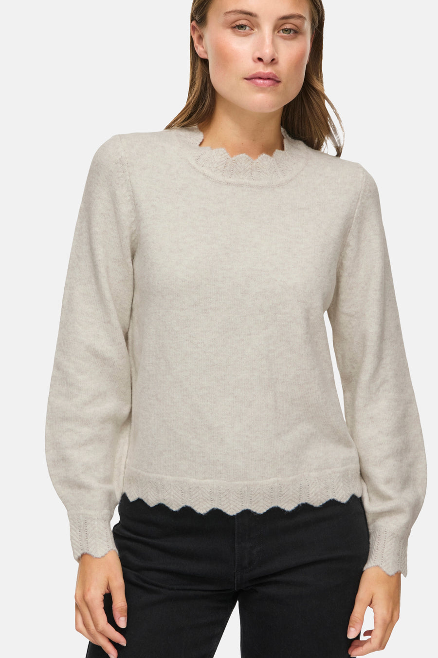 Pull col O Écru - VILA®