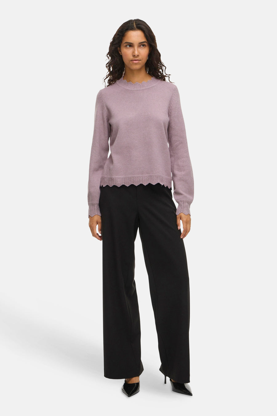 Pull à col rond - violet - VILA®