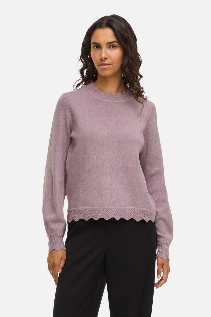 Pull à col rond - violet - VILA®