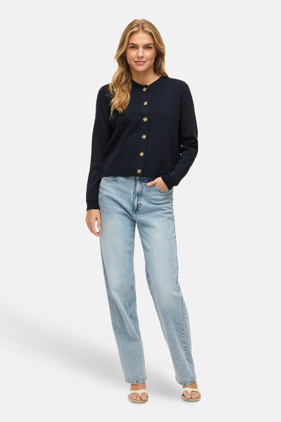 VIOSTRIA O-NECK L/S CARDIGAN - NOOS