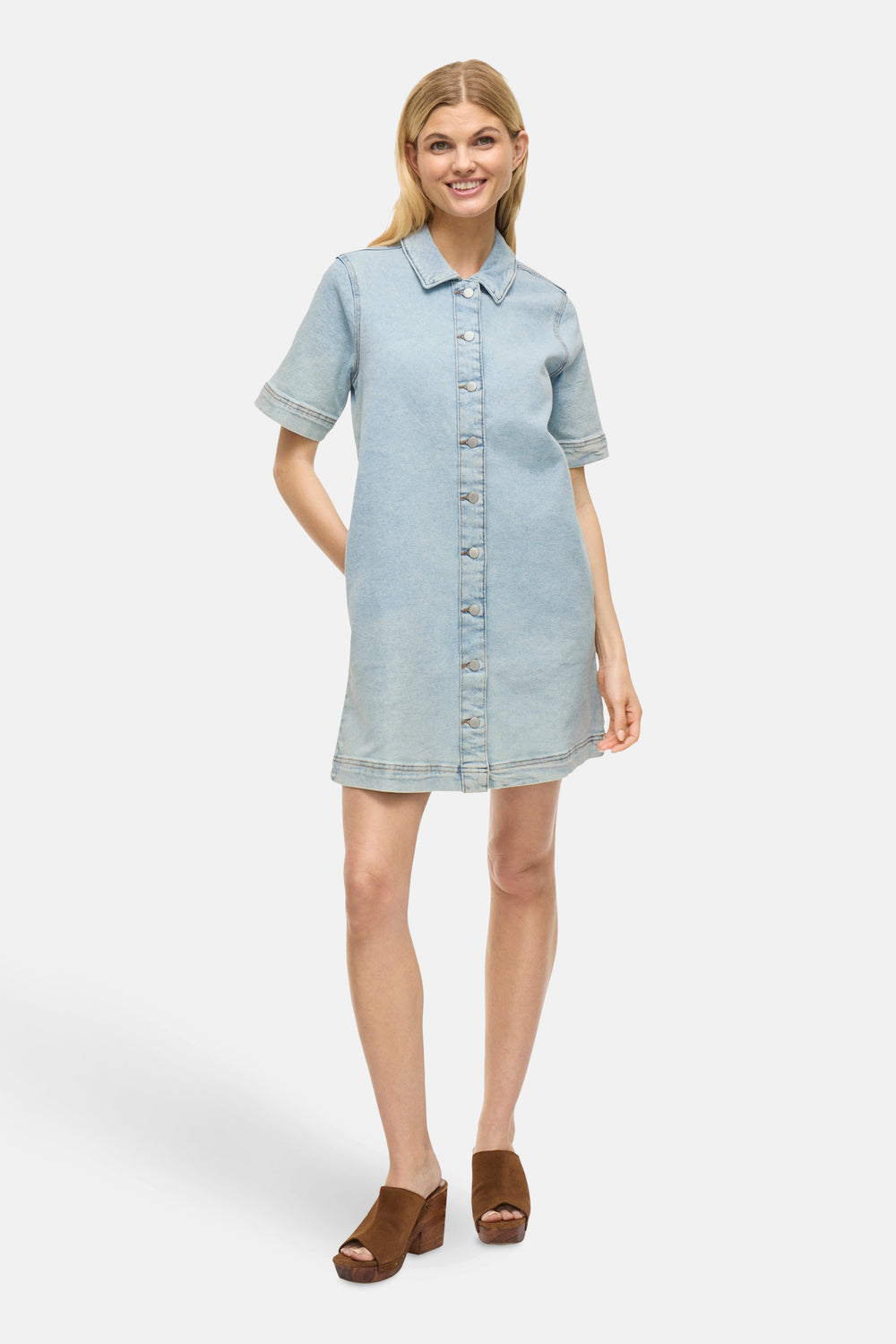 Robes manches courtes Light blue denim - VILA®