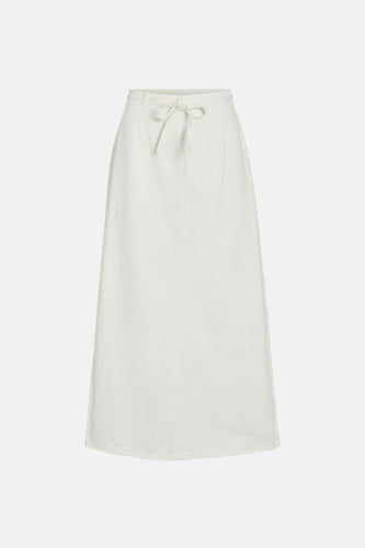 VIPAL HW ANCLE DENIM SKIRT WHITE