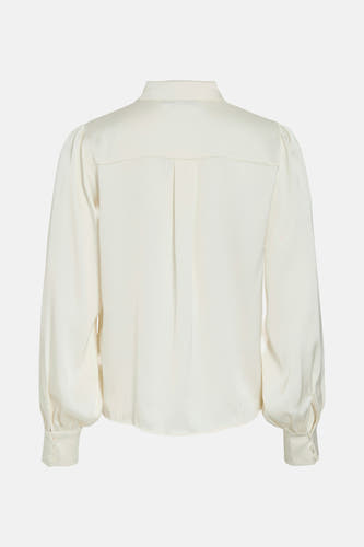 Chemise blanche à longues manches de VILA®, dos plié et poignets avec boutons.