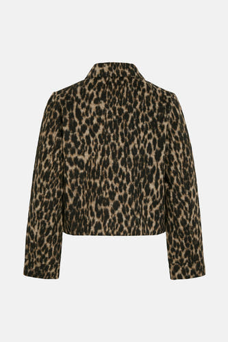 Manteau brun de VILA® avec imprimé léopard.