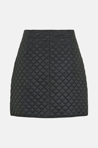 Jupe courte noire de VILA, avec un motif à carreaux en forme de losange.