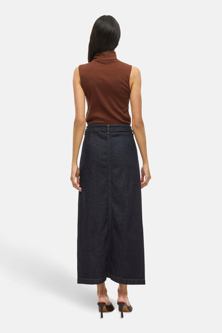 Rok (lang) Dark blue denim - VILA®