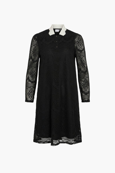 VISARA L/S CROCHET DRESS