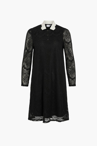 VISARA L/S CROCHET DRESS