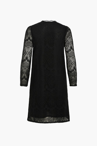 VISARA L/S CROCHET DRESS