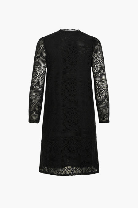 VISARA L/S CROCHET DRESS
