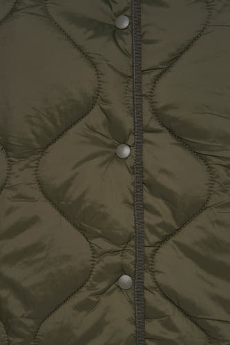Manteau court vert de VILA®, avec fermeture à boutons et un motif de vichy brodé.