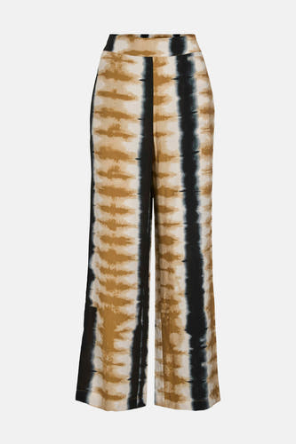 Pantalon multicolore de VILA® avec une impression tie-dye abstraite en tons marron et noir.