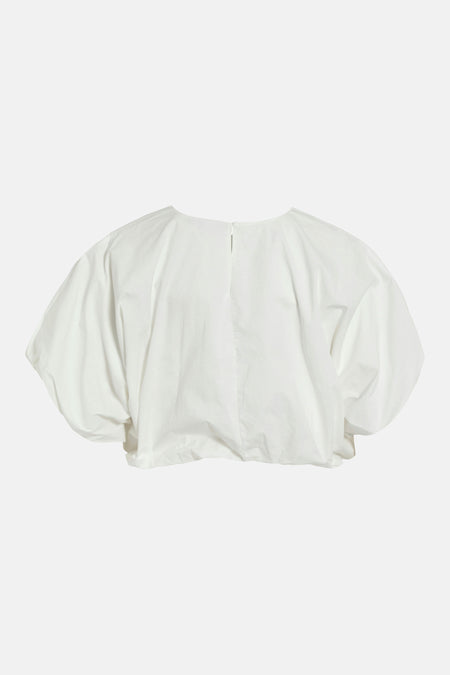 Chemisier blanc à manches courtes de VILA®, avec des manches bouffantes et une petite ouverture au dos.