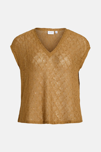 VILIMMI V-NECK S/L GLITTER TOP