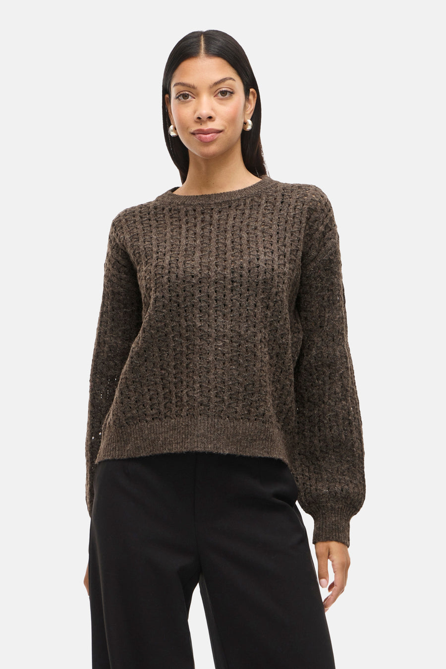 Pull à col rond - brun - VILA®