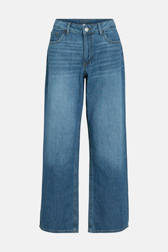 Jean en denim bleu délavé VILA, avec une taille classique et une légère usure.